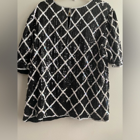 Beautiful Elegant SequinS Plus Size  Pullover Tunic Blouse Top - Picture 6 of 12